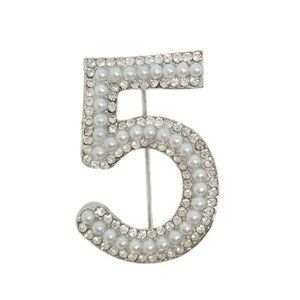 No 5 Coco Chic Blogger Pearl Rhinestone Brooch Pin